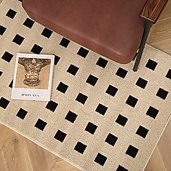 Zarkea Modern Geometric Indoor/Outdoor Washable Area Rug, Beige, 40 x 55-in