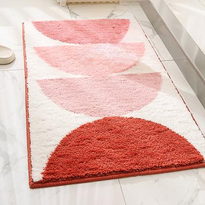 Show full view: Zarkea Soft Geometric Microfiber Washable Area Rug, Pink/White, 20 x 32-in slide 7 of 9