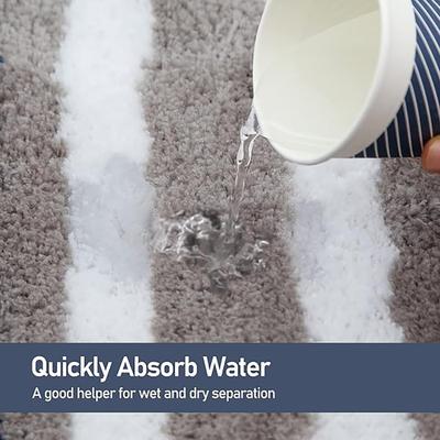 Show full view: Zarkea Microfiber Striped Washable Area Rug, Navy, Beige, White, 20 x 32-in slide 5 of 9