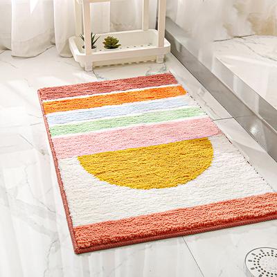 Show full view: Zarkea Colorful Geometric Microfiber Washable Area Rug, Sunrise, 20 x 32-in slide 4 of 9