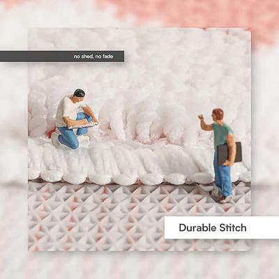 Show full view: Zarkea Microfiber Washable Oval Area Rug, Pink/White, 20 x 32-in slide 6 of 9