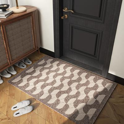 Show full view: Zarkea Modern Wavy Geometric Indoor/Outdoor Washable Area Rug, Brown, 32 x 47-in slide 3 of 9