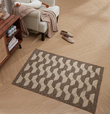 Show full view: Zarkea Modern Wavy Geometric Indoor/Outdoor Washable Area Rug, Brown, 32 x 47-in slide 2 of 9
