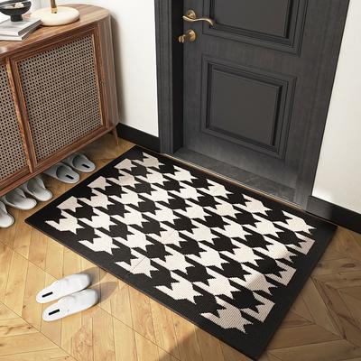 Show full view: Zarkea Modern Houndstooth Indoor/Outdoor Washable Area Rug, Black, 32 x 47-in slide 3 of 9