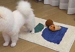 Zarkea Modern Geometric Washable Microfiber Rug, White/Blue, 18 x 27-in slide 2 of 9