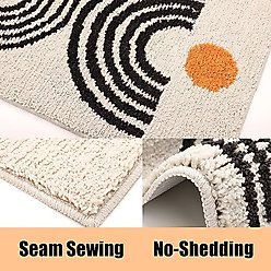 Zarkea Microfiber Washable Rug, White/Black, 18 x 27-in slide 2 of 9