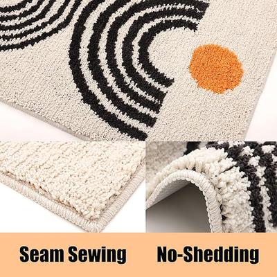 Show full view: Zarkea Microfiber Washable Rug, White/Black, 18 x 27-in slide 7 of 9