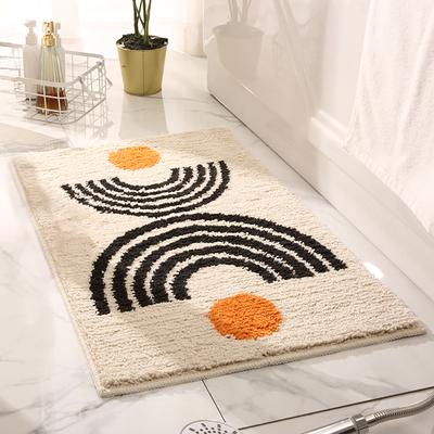 Show full view: Zarkea Microfiber Washable Rug, White/Black, 18 x 27-in slide 6 of 9