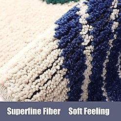 Zarkea Modern Abstract Washable Microfiber Rug, White/Blue, 18 x 27-in slide 2 of 9