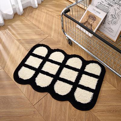 Show full view: Zarkea Modern Curved Geometric Indoor/Outdoor Washable Area Rug, White, 20 x 32-in slide 2 of 9