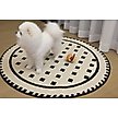 Show in main carousel: Zarkea Modern Round Washable Rug, Black/Cream, 39 x 39-in slide 5 of 9