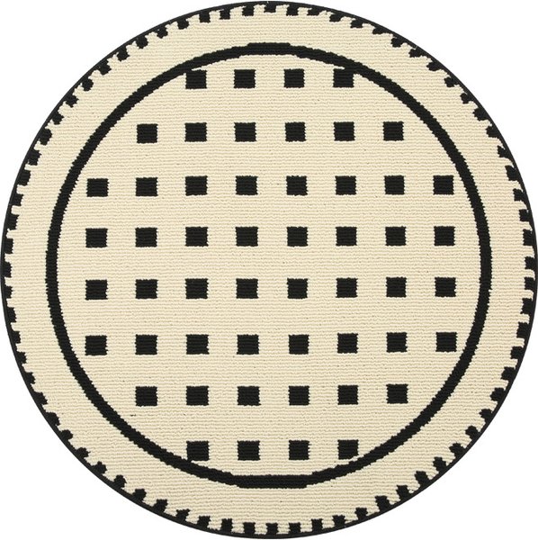 Show full view: Zarkea Modern Round Washable Rug, Black/Cream, 39 x 39-in slide 9 of 9