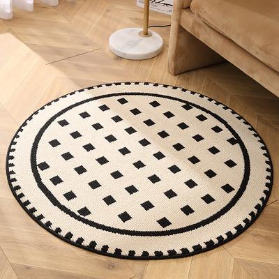 Show full view: Zarkea Modern Round Washable Rug, Black/Cream, 39 x 39-in slide 7 of 9