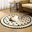 Show in main carousel: Zarkea Modern Round Washable Rug, Black/Cream, 39 x 39-in slide 8 of 9