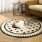 Show in main carousel: Zarkea Modern Round Washable Rug, Black/Cream, 39 x 39-in slide 8 of 9