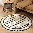 Show in main carousel: Zarkea Modern Round Washable Rug, Black/Cream, 39 x 39-in slide 2 of 9