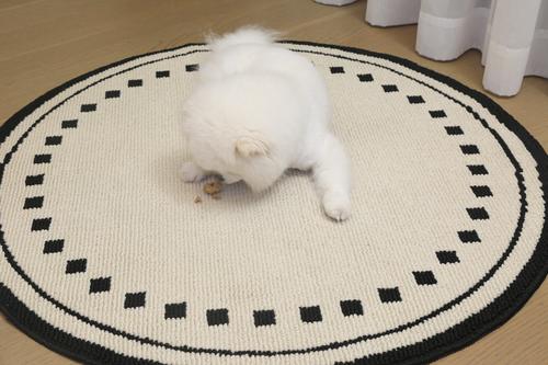 Show full view: Zarkea Minimalist Round Washable Rug, Black/Cream, 39 x 39-in slide 3 of 9