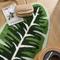 Show in main carousel: Zarkea Tropical Leaf-Shaped Microfiber Washable Rug, Green, 23 x 35-in slide 4 of 9