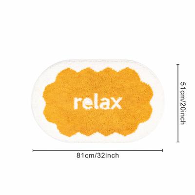 Show full view: Zarkea Ultra-Soft Microfiber Washable Oval Area Rug, Yellow/White, 20 x 32-in slide 9 of 9