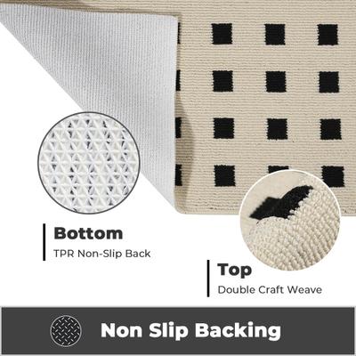 Show full view: Zarkea Modern Geometric Indoor/Outdoor Washable Area Rug, Beige, 20 x 32-in slide 7 of 9