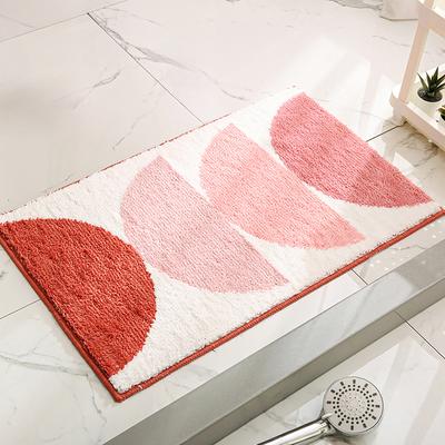 Show full view: Zarkea Soft Geometric Microfiber Washable Area Rug, Pink/White, 20 x 32-in slide 6 of 9
