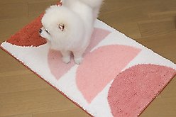 Zarkea Soft Geometric Microfiber Washable Area Rug, Pink/White, 20 x 32-in