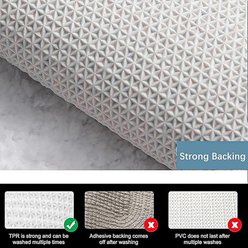 Zarkea Microfiber Striped Washable Area Rug, Grey, Beige, White, 20 x 32-in slide 2 of 9