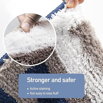 Show full view: Zarkea Microfiber Striped Washable Area Rug, Navy, Beige, White, 20 x 32-in slide 7 of 9