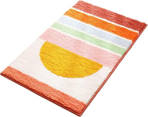 Show full view: Zarkea Colorful Geometric Microfiber Washable Area Rug, Sunrise, 20 x 32-in slide 3 of 9
