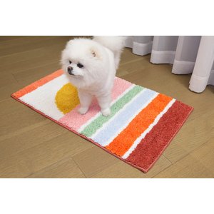 Zarkea Colorful Geometric Microfiber Washable Area Rug, Sunrise, 20 x 32-in