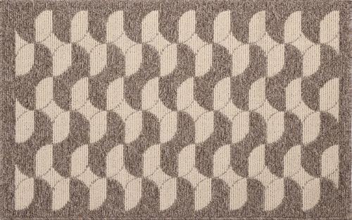Show full view: Zarkea Modern Wavy Geometric Indoor/Outdoor Washable Area Rug, Brown, 32 x 47-in slide 9 of 9