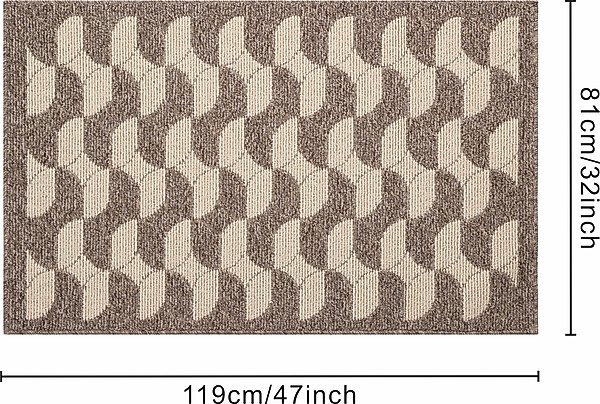 Show full view: Zarkea Modern Wavy Geometric Indoor/Outdoor Washable Area Rug, Brown, 32 x 47-in slide 8 of 9