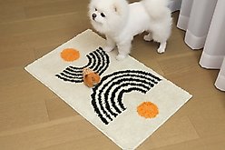 Zarkea Microfiber Washable Rug, White/Black, 18 x 27-in