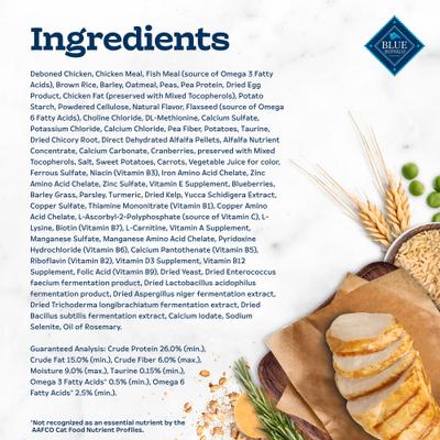 Show full view: Blue Buffalo Tastefuls Chicken & Brown Rice Recipe Adult Indoor Dry Cat Food, 15-lb bag slide 6 of 11