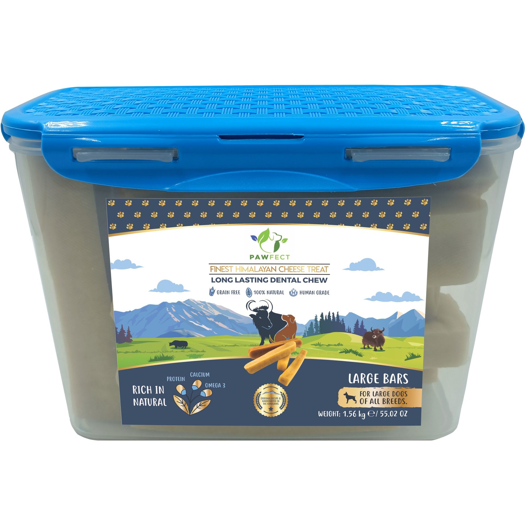 Pawfect Himalayan Yak Cheese Chews Small Long-Lasting All-Natural Original Dental Dog Treats, Large, 10 count