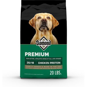 Diamond Premium All Life Stages 26/18 for Active, Athletic & Sporting Dogs Dry Food, 20-lb bag