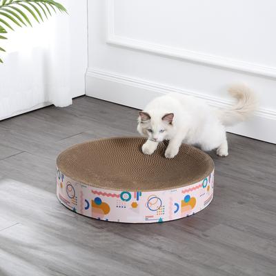 Show full view: THE LICKER STORE Nelson 20-in Modern Cardboard Bowl Cat Scratcher with Catnip, Light Pink slide 6 of 8