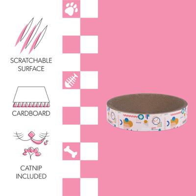 Show full view: THE LICKER STORE Nelson 20-in Modern Cardboard Bowl Cat Scratcher with Catnip, Light Pink slide 3 of 8