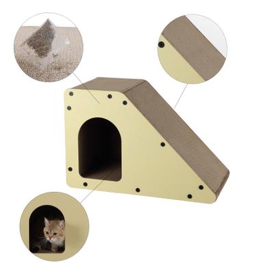 Show full view: THE LICKER STORE Kento Minimalist 23.63-in Cardboard Angled Cat Cave Scratcher with Catnip, Almond slide 5 of 7