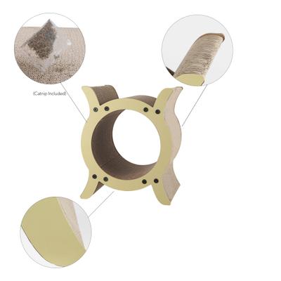 Show full view: THE LICKER STORE Nyan Modern 16.5-in Cardboard Tunnel Cat Scratcher with Catnip, Almond slide 5 of 8