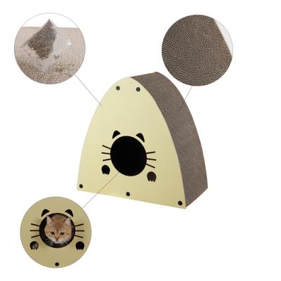 Show full view: THE LICKER STORE Koko Modern 19-in Cardboard Triangle Cat Cave Scratcher with Catnip, Almond slide 5 of 8