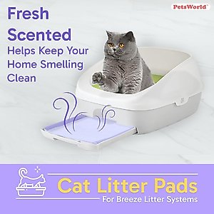 PetsWorld Breeze Compatible Fresh Scented Cat Litter Pads, 50 count