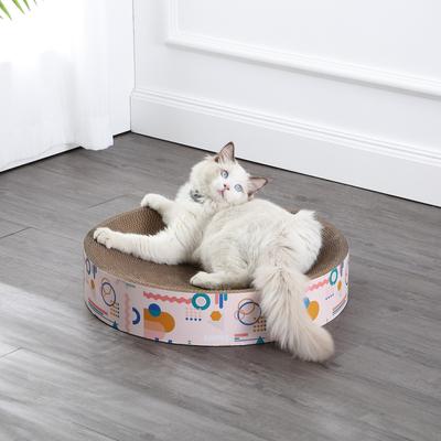 Show full view: THE LICKER STORE Nelson 20-in Modern Cardboard Bowl Cat Scratcher with Catnip, Light Pink slide 2 of 8