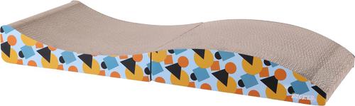 Show full view: THE LICKER STORE Eero Modern 32-in Cardboard Foldable Lounge Cat Scratcher with Catnip, Blue/Orange slide 9 of 10