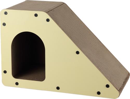 Show full view: THE LICKER STORE Kento Minimalist 23.63-in Cardboard Angled Cat Cave Scratcher with Catnip, Almond slide 7 of 7