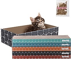 THE LICKER STORE Naomi Modern 17-in Cardboard Reversible Cat Scratcher Pad in Box with Catnip, 5 count