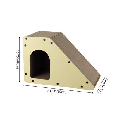 Show full view: THE LICKER STORE Kento Minimalist 23.63-in Cardboard Angled Cat Cave Scratcher with Catnip, Almond slide 4 of 7