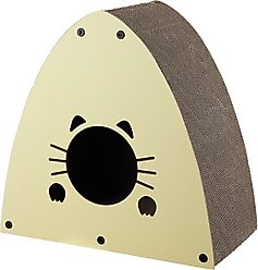 THE LICKER STORE Koko Modern 19-in Cardboard Triangle Cat Cave Scratcher with Catnip, Almond slide 2 of 7