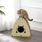 Show in main carousel: THE LICKER STORE Koko Modern 19-in Cardboard Triangle Cat Cave Scratcher with Catnip, Almond slide 6 of 8