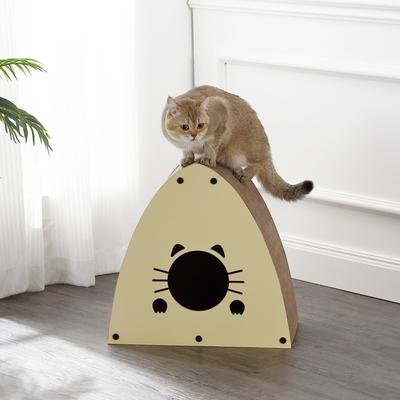 Show full view: THE LICKER STORE Koko Modern 19-in Cardboard Triangle Cat Cave Scratcher with Catnip, Almond slide 6 of 8